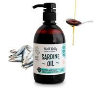 Wolf Belly - Huile de Sardine pour Chien et Chat 100% Naturel (500 ML) Omega 3,6,9 et Vitamine E | Peau Saine et Pelage Brillant | Articulations Fortes | Système Immunitaire Sain - Fabriqué en UE