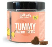 Wolf Belly - Prébiotiques & Probiotiques pour Chiens (60 Friandises Saveur Foie) avec Fibres Naturelles & Huile de Saumon | Soutient Flore Intestinale & Réduit Diarrhée - Fabriqué en Europe