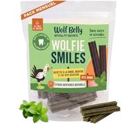 Wolf Belly - Stick Dentaire Chien Naturel (28 unités) 93% Dinde et Menthe sans Céréales | Hygiène Bucco-Dentaire & Haleine Fraîche | Texture Résistante | Riche en Protéines - Fabriqué en Europe