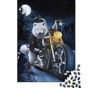 Wolf Biker Nuit Ride 1000 Pièces Stock De Cartes Premium Jeu De Puzzle Amants De Famille Jeu De Famille Amusant Décoration Murale Pack De Valeur 70x50cm/1000pcs