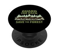 Wolf Conservation Forest Wildlife Pride Eco Nature Advocate PopSockets PopGrip Adhésif