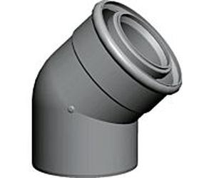 Wolf coude 2651472 45°, DN80/125, jeu de 2 pièces, enfichable, blanc