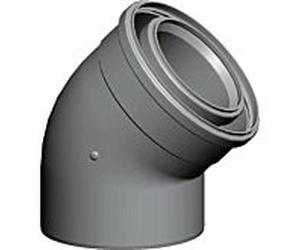 Wolf coude 2651545 45°, DN 110/160, enfichable, pour tuyau air/échappement, blanc