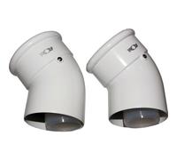 Wolf coude 2651727 45°, DN 60/100, enfichable, pour tuyau air/fumées, blanc
