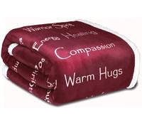 Wolf Creek Blanket Couverture de Compassion - Strength Courage, Douce et Chaude - Cadeau de rétablissement - pensées de guérison, énergie Positive, Amour, Espoir, avec Confort Moelleux (127 x 165 cm)