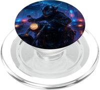 Wolf Cyberpunk Rider Moto Biker Synthwave PopSockets PopGrip pour MagSafe