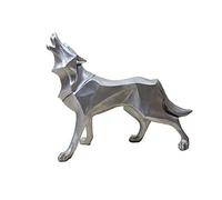 Wolf Dog Statue Sculpture Simulation Modèle Animal Figurines Home Decor Study Bedroom Living Room Totem Decoration Ornement Resin Crafts Creative Gifts, D Art Collection
