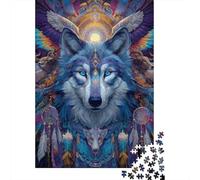 Wolf Dreamcatcher, Puzzle Papier 1000 Pièces, 38x26cm/1000pcs | Comme idée cadeau de Noël : ce puzzle 1000 pièces adulte propose un défi plus long pour les journées d'hiver.