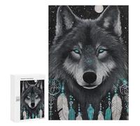 Wolf Dreamcatcher Wall Art Print Puzzle 1000 Pièces Educa Jouet en Bois Cadeau Unique Décoration Intérieure Jeu Éducatif Challenge Toy Adultes Et Enfants À Partir De 14 Ans 300 PCS