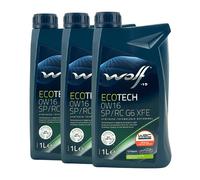 WOLF EcoTech 0W-16 SP/RC G6 XFE ILSAC GF-6B, API SN Plus, 3X1 Litre