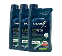 WOLF EcoTech 0W-20 SP/RC D1-3 Huile Moteur Semi-Synthétique, ILSAC GF-6A