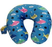 Wolf Essentials HJZWTS Coussin Tour de Cou en Microfibre Douce et Confortable pour Enfants, Compact, Parfait pour Les Voyages en Avion ou en Voiture, Amis Requins