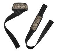 Wolf Face Forests Sangles de levage vintage rembourrées en néoprène pour haltérophilie, gym, soulevé de terre, entraînement 66 cm