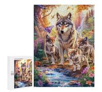 Wolf Family in Fantasy Forest-1 Puzzle 1000 Pièces Educa Jouet en Bois Cadeau Unique Décoration Intérieure Jeu Éducatif Challenge Toy Adultes Et Enfants À Partir De 14 Ans 500 PCS
