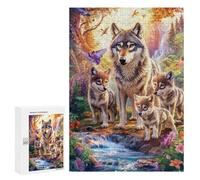 Wolf Family in Fantasy Forest-1 Puzzle 1000 Pièces Educa Jouet en Bois Cadeau Unique Décoration Intérieure Jeu Éducatif Challenge Toy Adultes Et Enfants À Partir De 14 Ans 300 PCS