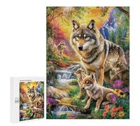 Wolf Family in Fantasy Forest Puzzle 500 Pièces Educa Jouet en Bois Cadeau Unique Décoration Intérieure Jeu Éducatif Challenge Toy Adultes Et Enfants À Partir De 14 Ans 500 PCS