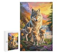 Wolf Family in Nature Puzzle 1000 Pièces Educa Jouet en Bois Cadeau Unique Décoration Intérieure Jeu Éducatif Challenge Toy Adultes Et Enfants À Partir De 14 Ans 1000 PCS