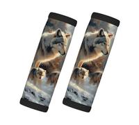 Wolf Family Winter Wonderland - Housses de poignée de bagage souples pour valise, étiquettes d'identification pour valises, accessoires de bagages de voyage essentiels pour les vols