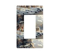 Wolf Family Winter Wonderland Plaque murale sans vis Taille standard 11,7 x 7,1 cm Couvercle décoratif pour interrupteur en polycarbonate thermoplastique