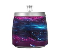 Wolf Fantasy Cendrier élégant avec couvercle coupe-vent en acier inoxydable inodore sans fumée pour la maison, le bureau, les cigarettes, la terrasse, l'extérieur, le balcon