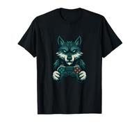 Wolf Gamer Manette de Jeu Humoristique Graphique T-Shirt