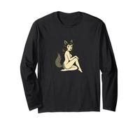 Wolf Girl Pinup rétro I Bite Furry Fursona Fantasy Art Manche Longue