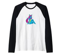 Wolf Girl Pinup rétro I Bite Furry Fursona Fantasy Art Manche Raglan