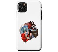 Wolf Girl Red Dragon Anime Fantasy Moon Warrior Faux Coque pour iPhone 11 Pro Max