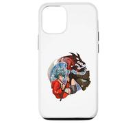 Wolf Girl Red Dragon Anime Fantasy Moon Warrior Faux Coque pour iPhone 12/12 Pro