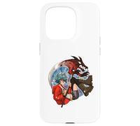 Wolf Girl Red Dragon Anime Fantasy Moon Warrior Faux Coque pour iPhone 15 Pro