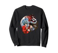Wolf Girl Red Dragon Anime Fantasy Moon Warrior Faux Sweatshirt