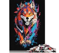 Wolf Graffiti Style Puzzle 1000 Pieces Cadeau Unique Jeu Éducatif Défi Jouet À De Qualité Supérieure Peinture Art pour Adultes Enfants 1000pcs (38x26cm)