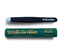 Wolf & Griffin Ultimate Precision Mini pince à épiler | Pince à épiler professionnelle inclinée en acier inoxydable pour homme et femme | Édition noire