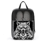 Wolf Gripping A Human Skull Shoe Bag for Travel Daily Use Anti-Dust Storage Carrier Golf Shoe Pouch