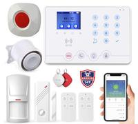 Wolf-Guard Alarme Maison, Système d'Alarme Domestique WiFi 4G/GSM sans Fil avec Sirène 120 DB
