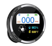 Wolf Guard Détecteur de CO portable 3 en 1, détecteur de monoxyde de carbone, étanche IP65, détecteur de CO rechargeable avec capteurs de température et d'humidité, pour voyage, camping, HD10 (noir)