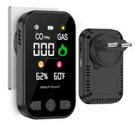 Wolf-Guard Détecteur de gaz et de CO 4 en 1 avec Prise pour la Maison (Black)