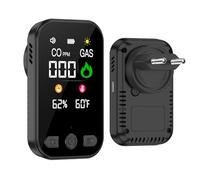 Wolf-Guard Détecteur de gaz et de CO 4 en 1 avec Prise pour la Maison, Détecteur de monoxyde de Carbone CO Alarme d'avertissement à la Maison, Détecteur de gaz Détecteur de gaz de Carburant Détecteur