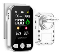 Wolf-Guard Détecteur de gaz et de CO 4 en 1 avec Prise pour la Maison (White)