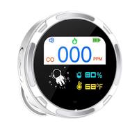 Wolf Guard Détecteur de monoxyde de carbone portable 3 en 1, étanche IP65, détecteur de CO rechargeable avec capteurs de température et d'humidité, pour voyage, camping, HD10 (blanc)