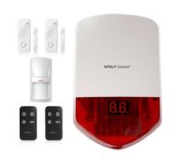 Wolf Guard LB-01A Système d'alarme de sécurité 110dB indépendant | Pour garage / chantier / porche, Avec télécommande, Détecteur de mouvement, Base indépendante