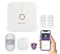 Wolf-Guard WM4N Système d'Alarme Intelligente 4G WiFi avec Centrale d'Alarme, Compatible avec Tuya Smartlife App, Capteur Porte/Fenêtre et Détecteur de Mouvement Inclus, Télécommande, Kit de Sécurité
