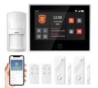 Wolf Guard WT4F Système d'alarme Wi-Fi 4G pour maison, écran tactile 7", système complet Tuya Smart avec application/SMS/appel téléphonique, capteurs de porte/fenêtre, détecteur de mouvement