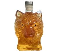 Wolf Head Carafe à whisky en verre élégante pour affichage de vodka, rhum, verre à spiritueux de qualité supérieure de 350 ml | bourbon - Décanteur artistique pour le stockage, la livraison et la