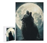 Wolf Howling at Full Moon Poster-1 Puzzle 1000 Pièces Educa Jouet en Bois Cadeau Unique Décoration Intérieure Jeu Éducatif Challenge Toy Adultes Et Enfants À Partir De 14 Ans 500 PCS