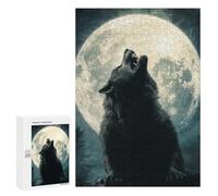 Wolf Howling at Full Moon Poster-1 Puzzle 1000 Pièces Educa Jouet en Bois Cadeau Unique Décoration Intérieure Jeu Éducatif Challenge Toy Adultes Et Enfants À Partir De 14 Ans 300 PCS