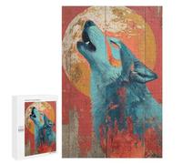Wolf Howling at Moon Art Print-3 Puzzle 1000 Pièces Educa Jouet en Bois Cadeau Unique Décoration Intérieure Jeu Éducatif Challenge Toy Adultes Et Enfants À Partir De 14 Ans 1000 PCS