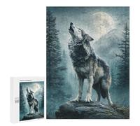 Wolf Howling at Moon Poster-1 Puzzle 1000 Pièces Educa Jouet en Bois Cadeau Unique Décoration Intérieure Jeu Éducatif Challenge Toy Adultes Et Enfants À Partir De 14 Ans 500 PCS