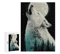Wolf Howling at Moon Poster Puzzle 1000 Pièces Educa Jouet en Bois Cadeau Unique Décoration Intérieure Jeu Éducatif Challenge Toy Adultes Et Enfants À Partir De 14 Ans 300 PCS