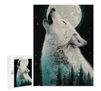 Wolf Howling at Moon Poster Puzzle 1000 Pièces Educa Jouet en Bois Cadeau Unique Décoration Intérieure Jeu Éducatif Challenge Toy Adultes Et Enfants À Partir De 14 Ans 500 PCS